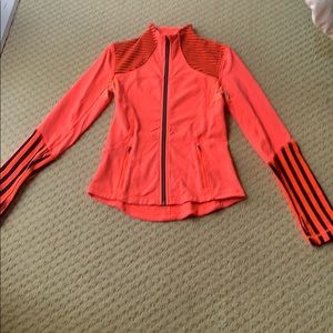 Lululemon Define jacket, bright orange w/black